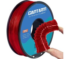 GIANTARM TPU-TRNSPT-RED - GIANTARM TPU Filament 1.75mm Flexible Soft 3D Printer Consumables Transparent Red, 95A 1kg Spool (2.2 lbs.), Dimensional Accuracy +/- 0.05 mm