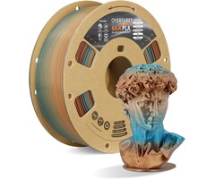 OVPLA-SLK-CPPR-SHORE - OVERTURE Silk PLA Rainbow Filament 1.75mm, Bi-Color Shiny PLA Finish, Smooth & Glossy, 1kg Spool (2.2lbs), Ideal for Cosplay Jewelry & Home Decor (Silk Copper Shore)