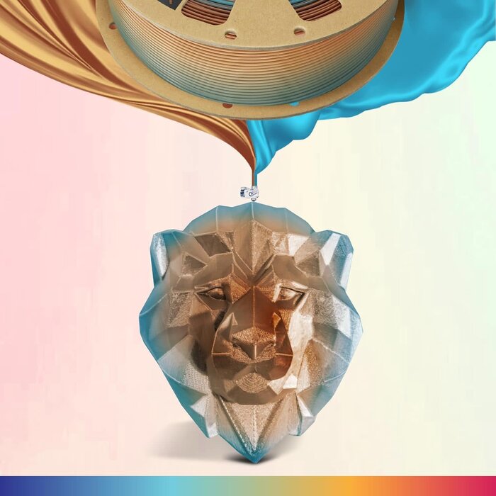 OVPLA-SLK-CPPR-SHORE - OVERTURE Silk PLA Rainbow Filament 1.75mm, Bi-Color Shiny PLA Finish, Smooth & Glossy, 1kg Spool (2.2lbs), Ideal for Cosplay Jewelry & Home Decor (Silk Copper Shore)