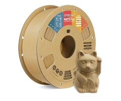 OVPLA-MTTE-WOOD - OVERTURE Wood Matte PLA 3D Printer Filament 1.75mm, Matt Surface & Low Warping Filament 1kg Spool (2.2 lbs), Accuracy +/- 0.02 mm, Fit Most FDM Printers (Matte Wood)