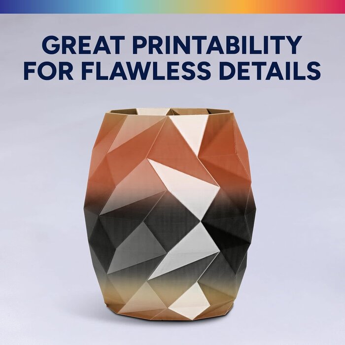 OVPLA-SLK-TGR-EYE - OVERTURE Silk PLA Rainbow Filament 1.75mm, Bi-Color Shiny PLA Finish, Smooth & Glossy, 1kg Spool (2.2lbs), Ideal for Cosplay Jewelry & Home Decor (Silk Tiger Eye)