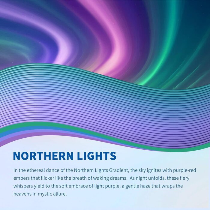 OVPLA-LT-N. LTS - OVERTURE Northern Lights Rainbow PLA Filament 1.75mm, Neatly Wound 3D Printer Filament 1kg Spool (2.2lbs), Dimensional Accuracy +/- 0.02 mm, Fit Most FDM 3D Printers (Northern Lights)