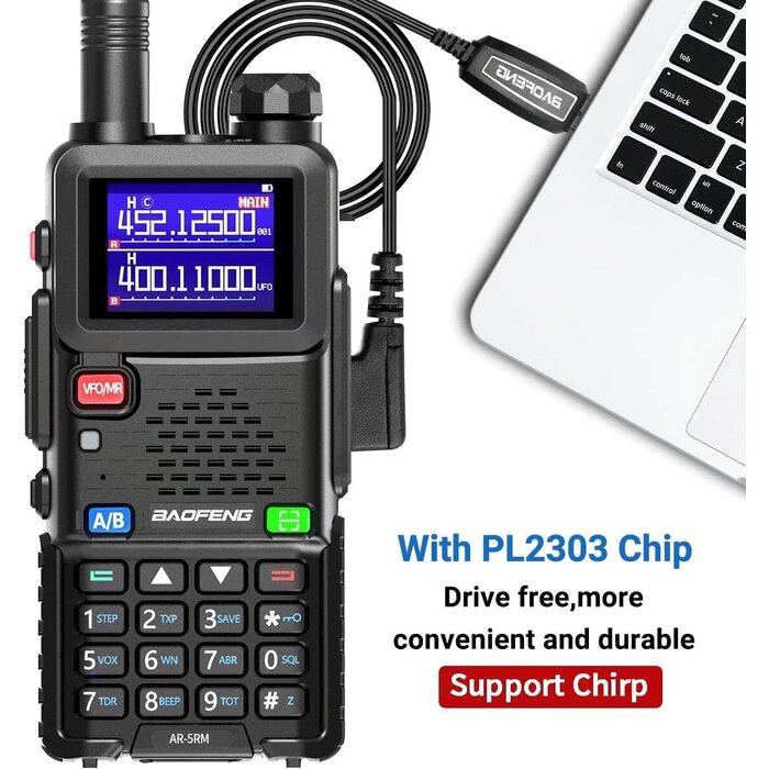 Baofeng AR-5RM-10W - Baofeng UV-5R Baofeng Radio Ham Radio Handheld AR-5RM 10W Long Range Rechargeable Tactical NOAA Weather Two Way Radio Walkie Talkie for Adults with Programming Cable,USB-C Charging for Survival Gear Hunting