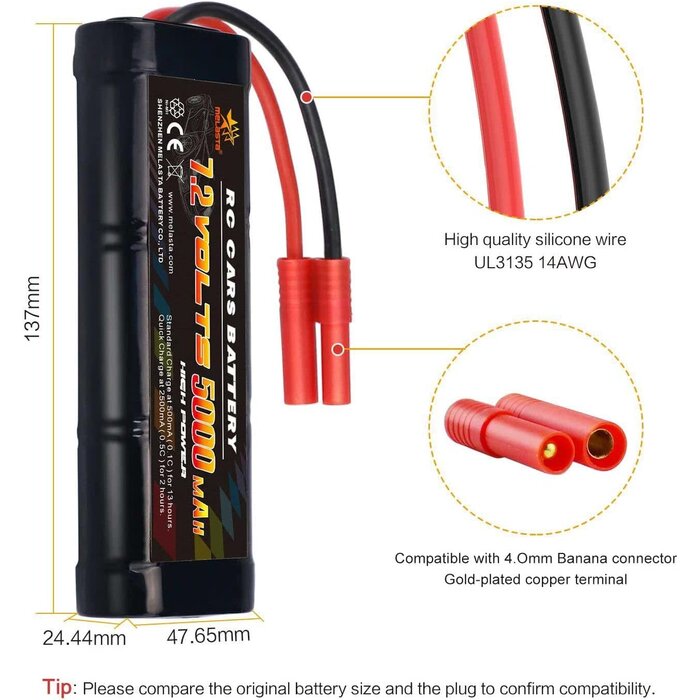 7.2V 5000MAH NIMH