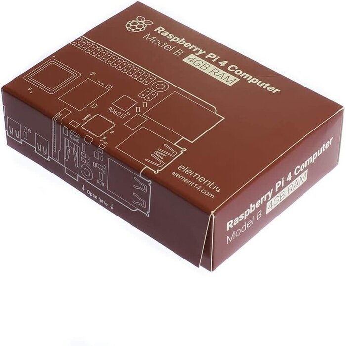 RPI4-MODBP-4GB - Raspberry SC15184 Pi 4 Model B 2019 Quad Core 64 Bit WiFi Bluetooth (4GB)