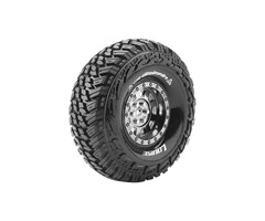 LOULT3230VBC - CR-Griffin 1/10 1.9" Crawler Tires, 12mm Hex Mounted on Black Chrome Rim, Super Soft, Front/Rear (2)