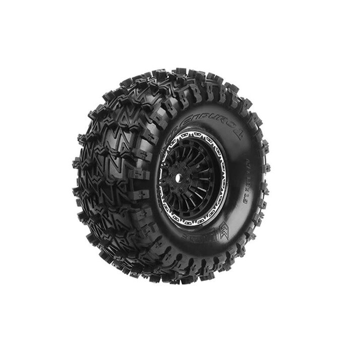 LOULT3383VB - CR-Enduro 1/10 1.9" Crawler Tires, Super Soft, 12mm Hex, Mounted on Black, (2)