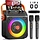 T35-T - HUALIAN Karaoke Machine, Portable Bluetooth Karaoke Speaker with 2 Wireless Microphones for Adults, PA System with Echo Adjustment, LED Lights, Supports USB/TF/REC/FM/AUX, for Home Party, Outdoor
