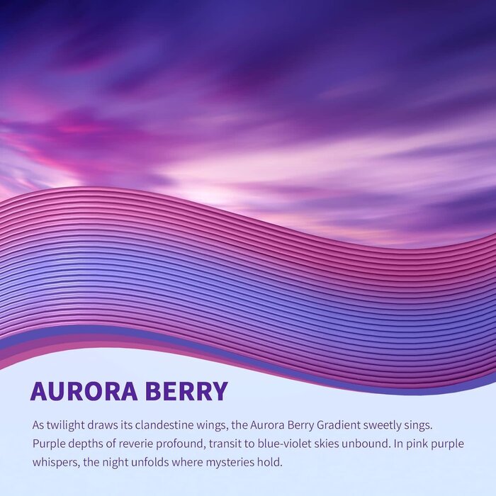 OVPLA-AURORA-BRRY - OVERTURE Aurora Berry Rainbow PLA Filament 1.75mm, Neatly Wound 3D Printer Filament 1kg Spool (2.2lbs), Dimensional Accuracy +/- 0.02 mm, Fit Most FDM 3D Printers (Aurora Berry)