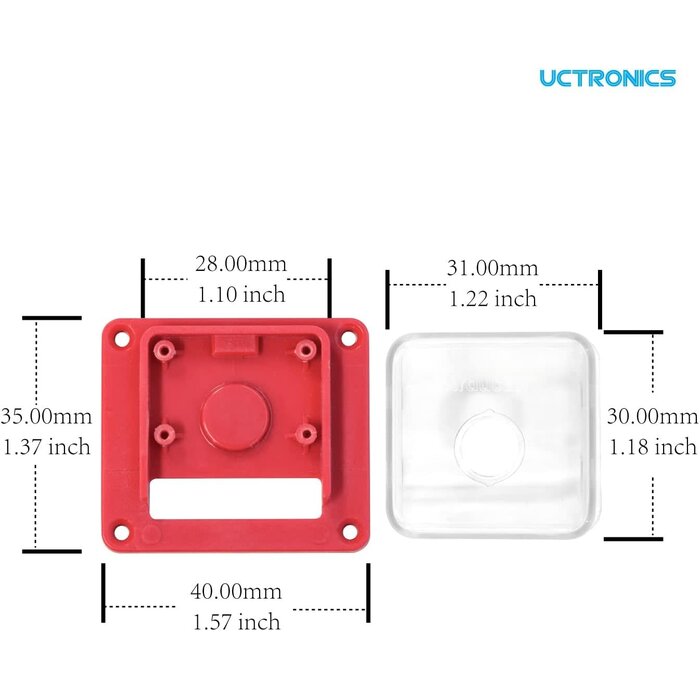 PI-CAM-CASE-RED - Arducam for Raspberry Pi Camera Module 3 Case, ABS Housing for IMX519 16MP Autofocus Camera, Compatible with Raspberry Pi Camera Module 3/V1/V2, and Any 25 * 24mm Camera Board