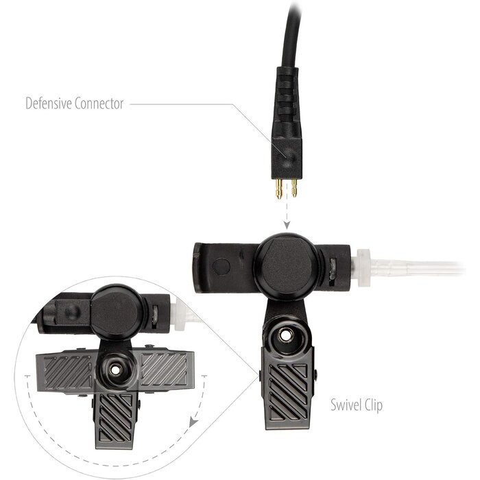 ASK2425-M3 - Arrowmax 1-Wire Clear Coil Surveillance Kit Earphone Compatible with Rocky Talkie Expedition Radio Motorola M5 Plug GP328 Plus PRO5150 Elite