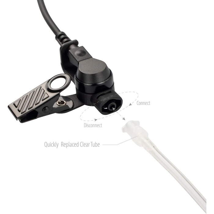 ASK2425-M3 - Arrowmax 1-Wire Clear Coil Surveillance Kit Earphone Compatible with Rocky Talkie Expedition Radio Motorola M5 Plug GP328 Plus PRO5150 Elite