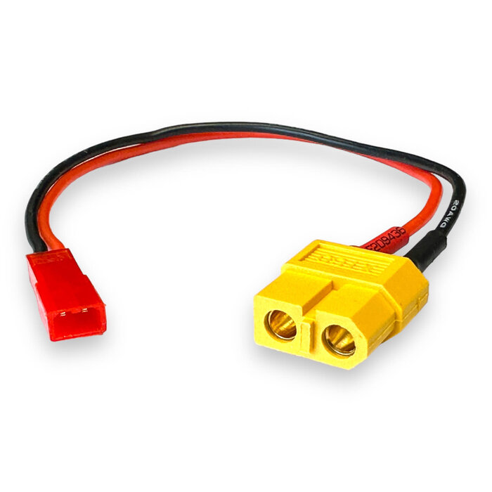 BDHI XT30/F-JST/M-4IN - BDHI XT30 Female to JST Male Adapter with 10cm 4in 20awg Wire