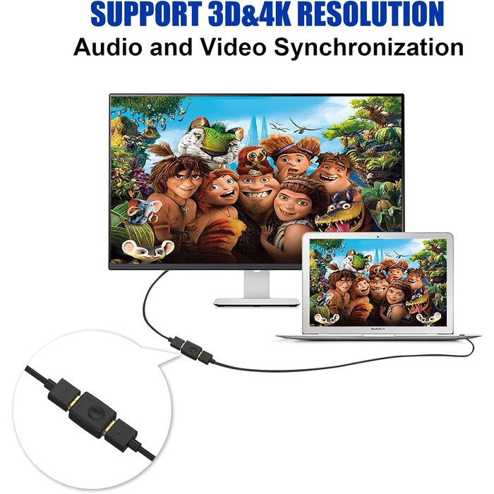 HDMI-COUPLER - VCE HDMI Coupler, HDMI Female to Female Connector Adapter 3D 4K 1080P HDMI Cable Extender Compatible with Roku TV Stick Chromecast, Switch, Xbox One, PS4 PS3, PC and More