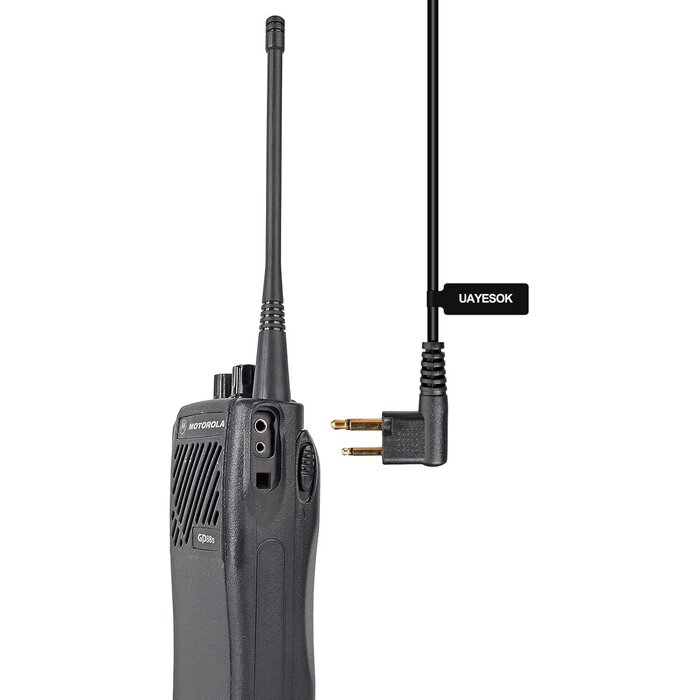 UAYESOK 2WAY-EAR+MIC - UAYESOK 2 Pin Earpiece for Motorola CP200 CP200D DTR550 DTR650 RDU2020 RDU4100 RDU4160D Walkie Talkie D Shape Surveillance Kit Two Way Radio Headset