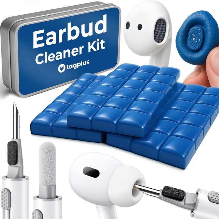 EARBUD-CLNR - TagPlus Airpod Cleaner Kit + Pro Cleaning Tool - Compatible for Earbud Cleaning kit for iPhone Cleaning Kit for iPhone Cleaner Kit for Airpods Cleaning Kit Cleaning Putty Phone Cleaning Kit