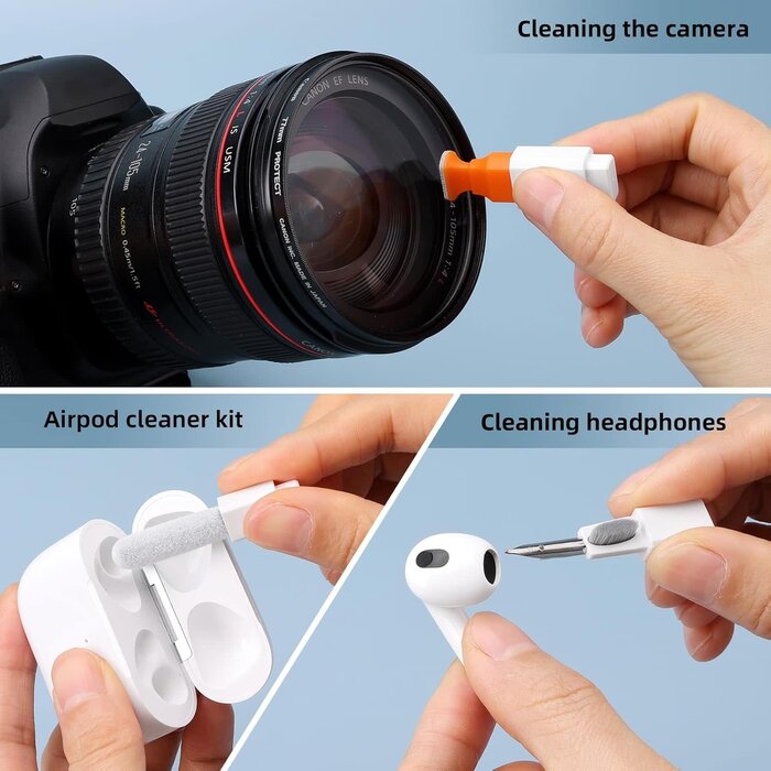 ELEC-KIT - Ordilend Keyboard Cleaning Kit Laptop Cleaner, All-in-1 Computer Screen Cleaning Brush Tool, Multi-Function PC Accessories Electronic Cleaner Kit Spray for iPhone iPad Macbook Earbud Camera Monitor with Patent