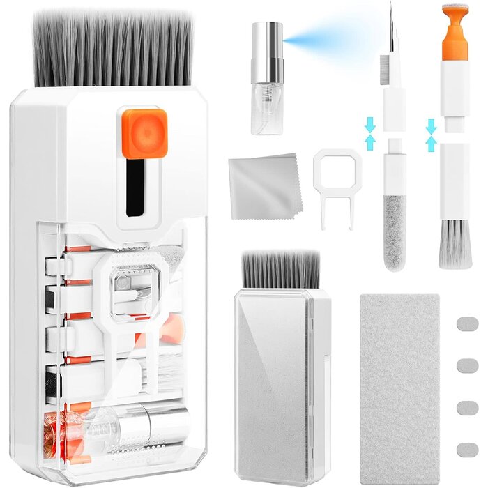 ELEC-KIT - Ordilend Keyboard Cleaning Kit Laptop Cleaner, All-in-1 Computer Screen Cleaning Brush Tool, Multi-Function PC Accessories Electronic Cleaner Kit Spray for iPhone iPad Macbook Earbud Camera Monitor with Patent