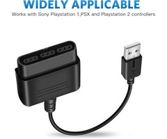 PS1/2-PS3/PC - Xahpower PS2 Controller to USB-A Adapter Converter Cable, Compatible with Sony PS1/PS2 Controller Gamepad to PS3/PC Controller