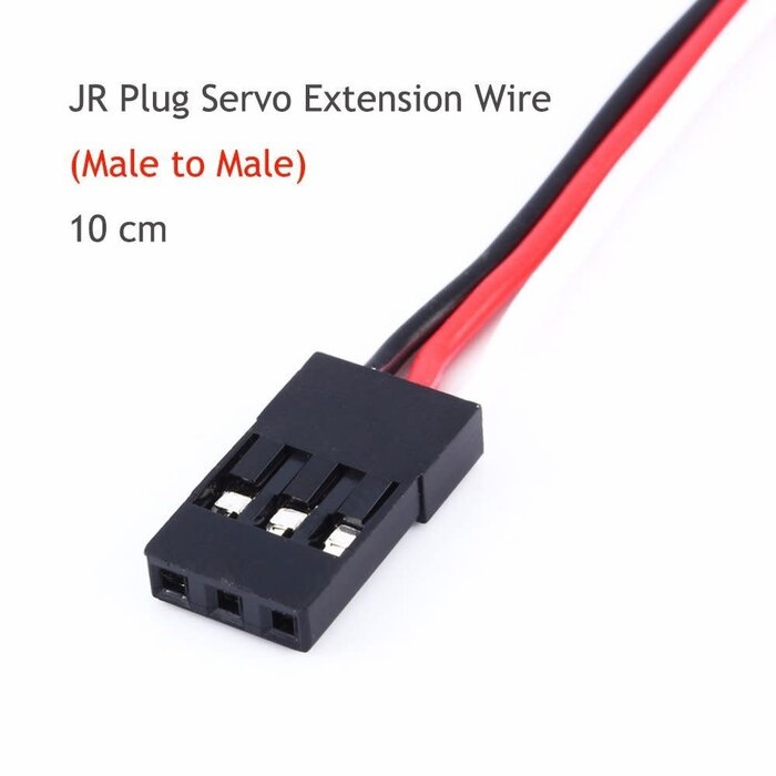 Servo Extension Cable Lead Wire 100mm 3.93 inch 3 Pin Cord Male to Male JR Plug for Futaba