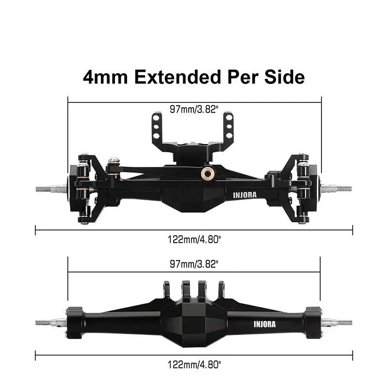 INJORA INJORA Diamond Axles with Lay Down Servo Mount & Links for 1/18 TRX4M,