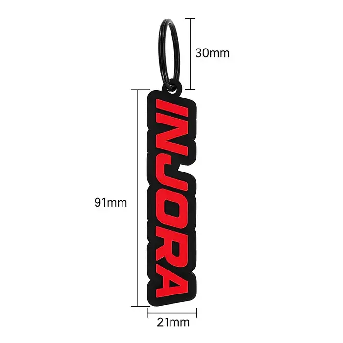 INJORA INA-131RD - INJORA Silicone Keychain with Logo Tag, Red