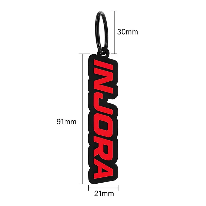INJORA INA-131RD - INJORA Silicone Keychain with Logo Tag, Red