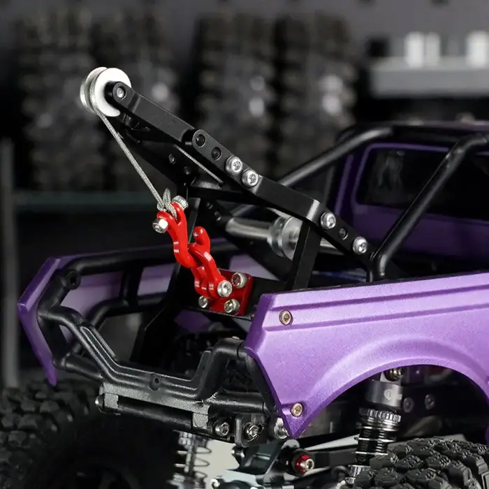 INJORA INJS2065-360-194BK - INJORA Tow Truck Crane Kit & INJS2065-360 Winch Servo for 1/24 SCX24