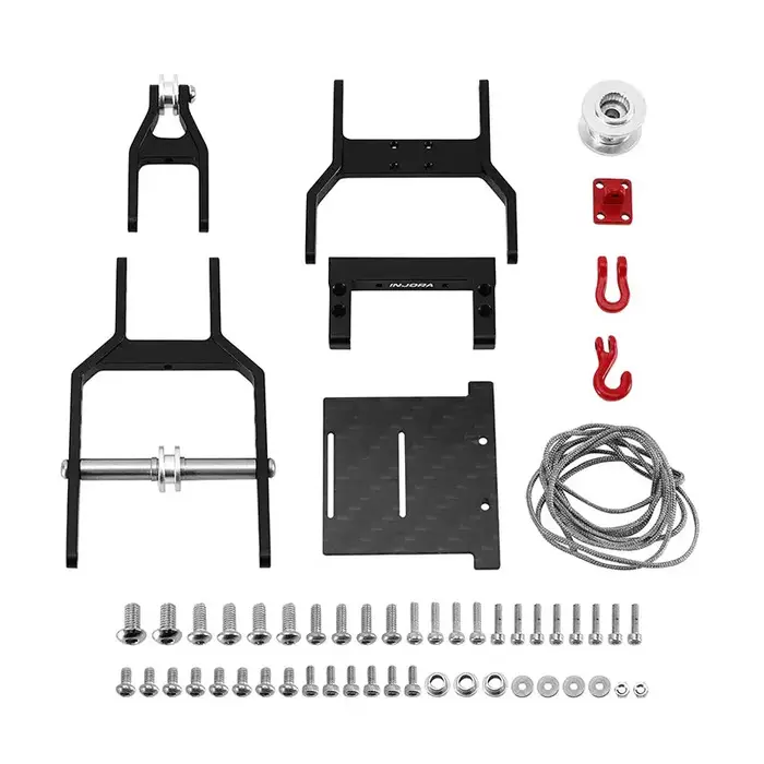INJORA INJS2065-360-194BK - INJORA Tow Truck Crane Kit & INJS2065-360 Winch Servo for 1/24 SCX24