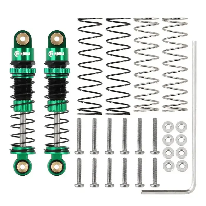 INJORA SCX24-131GN-2 -  INJORA 39mm Aluminum Threaded Oil Shocks for Axial SCX24 FMS FCX24M,  Green
