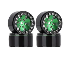INJORA SCX24-26BGN - INJORA 1.0" 6-Spokes Wheels for Micro Crawlers, Green