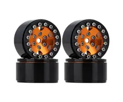 INJORA SCX24-26GD - INJORA 1.0" 6-Spokes Wheels for Micro Crawlers, Gold/Orange