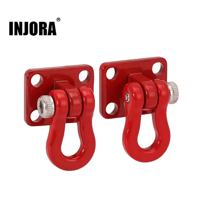 INJORA INA-125 - INJORA Metal Tow Hook for 1/24 1/18 RC Crawlers, Red