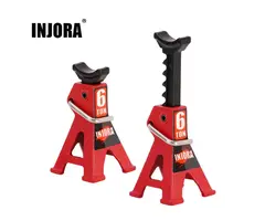 INJORA INA-87RD - INJORA 2PCS Mini Adjustable Metal Jack Stands Tool for 1/18 1/24 RC Crawlers