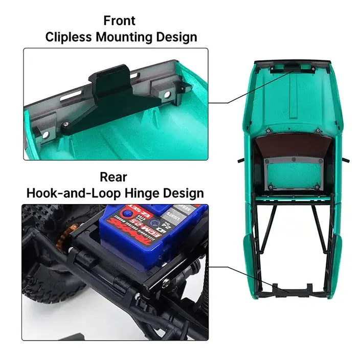 INJORA IR60-GN - INJORA IR60 Body for 1/18 TRX4M Defender Bronco, Green