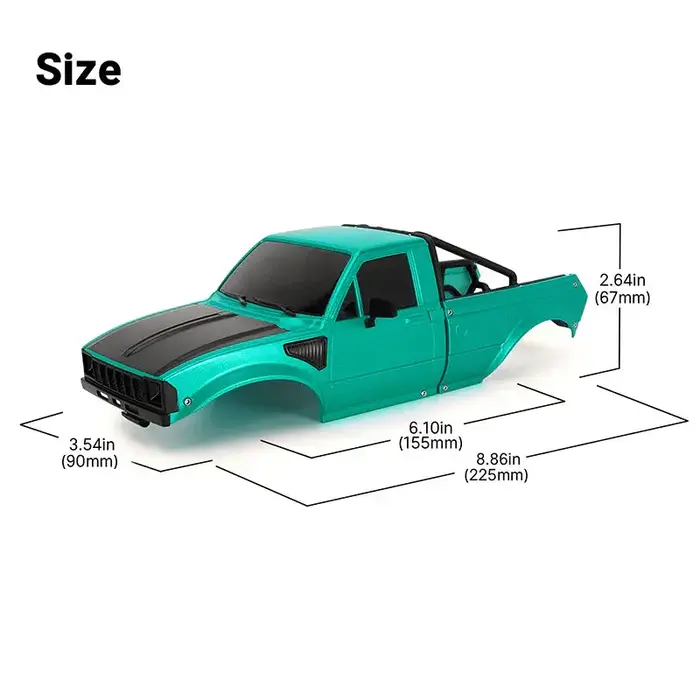 INJORA IR60-GN - INJORA IR60 Body for 1/18 TRX4M Defender Bronco, Green