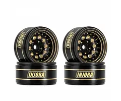 INJORA YQW-1008 - INJORA 1.0" 39g/pcs Brass -2.65mm Offset Wheels for Micro Crawlers (W1008), Black