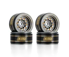 INJORA YQW-1008GL - INJORA 1.0" 39g/pcs Brass -2.65mm Offset Wheels for Micro Crawlers, Gray