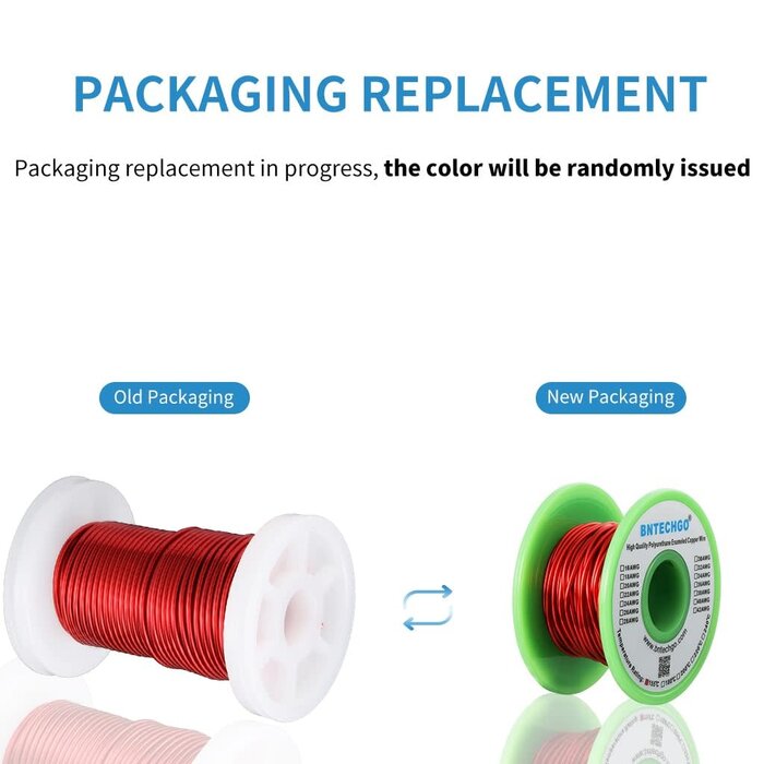 MWIRE32 - BNTECHGO 32 AWG Magnet Wire - Enameled Copper Wire - Enameled Magnet Winding Wire - 2 oz - 0.0078" Diameter 1 Spool Coil Red Temperature Rating 155℃ Widely Used for Transformers Inductors