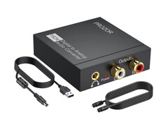 DIGI2ANA-AUD-CNVT - PROZOR 192KHz Digital to Analog Audio Converter, DAC Optical to Analog L/R RCA 3.5mm Converter, Digital SPDIF Toslink Optical to 3.5mm Jack Adapter for PS3 HD DVD PS4 Amp Apple TV Home Cinema