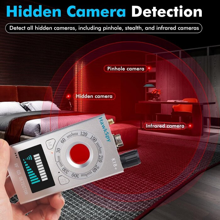 Hidden Camera Detectors Anti Spy Detector Devices Bug Detector, Privacy Protector, GPS Tracker Wireless Signa Anti-Sneak Anti-Monitoring Scan Black