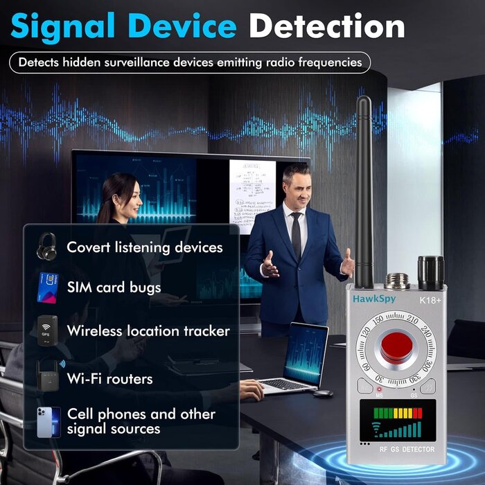 Hidden Camera Detectors Anti Spy Detector Devices Bug Detector, Privacy Protector, GPS Tracker Wireless Signa Anti-Sneak Anti-Monitoring Scan Black