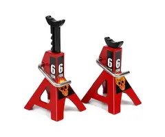INJORA CRAW18323_6TRD - INJORA 2pcs Metal Height Adjustable Jack Repair Stand for 1/10 RC Crawler, Red