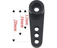 25T-SH-BLK - ShareGoo Metal 25T Servo Horn 25 Teeth Steering Arm Compatible with Futaba Savox Power HD HSP Servos Motor Compatible with Wltoys Himoto Redcat Traxxas Axial 1/8 1/10 RC Car Truck (Black)