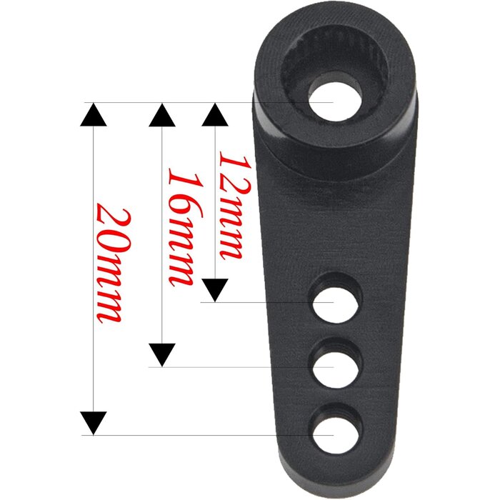 25T-SH-BLK - ShareGoo Metal 25T Servo Horn 25 Teeth Steering Arm Compatible with Futaba Savox Power HD HSP Servos Motor Compatible with Wltoys Himoto Redcat Traxxas Axial 1/8 1/10 RC Car Truck (Black)