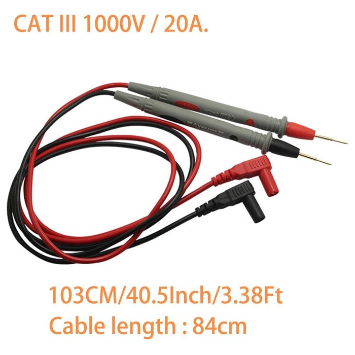 TEST-LEADS-BANANA - CNHIDEE Test leads 1000V 20A Ultra-Sharp Gold-Plated Test Probe Lead for Multimeter Meter Test lead, 40.5 inch / 103 cm, multimeter test leads for Fluke/AstroAI/INNOVA/Klein Multimeter Electronic Clamp tester