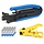 RG6-RG11-CRIMP - HIIJA RG6 Compression Tool Coax Cable Crimper Kit RG6 RG11 RG59 F81 with 20PCS F Compression Connectors - BlueYellow