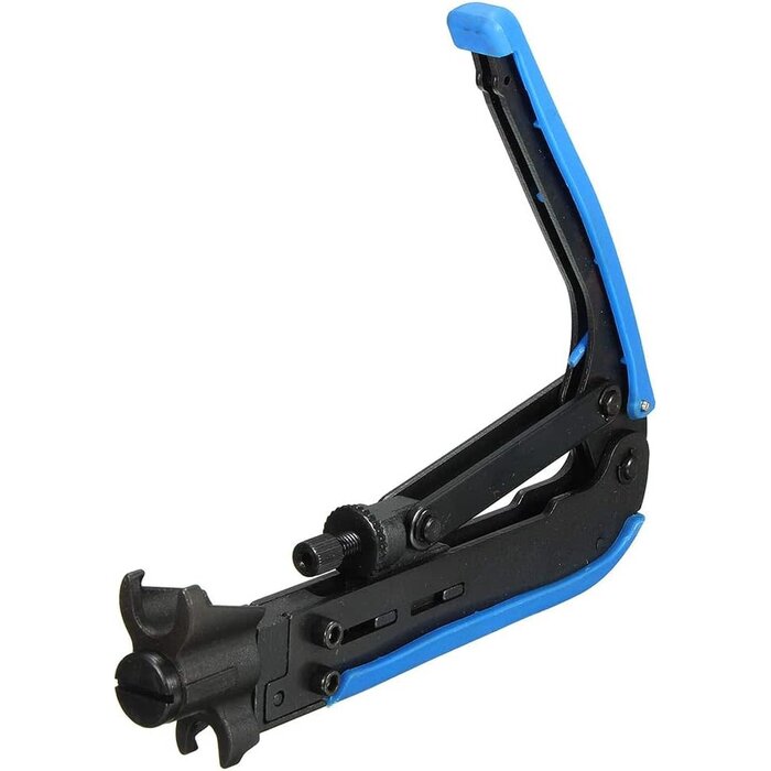 RG6-RG11-CRIMP - HIIJA RG6 Compression Tool Coax Cable Crimper Kit RG6 RG11 RG59 F81 with 20PCS F Compression Connectors - BlueYellow