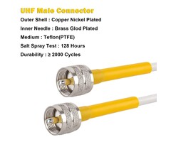 MOOKEERF RG8x Jumper Cable 3ft, PL259 Jumper Cable,CB Coax Cable 50 Ohm,UHF PL259 Male to Male Low Loss CB Antenna Cable for CB Radio,HAM Radio, VHF Radio, SWR Meter, Antenna Analyzer