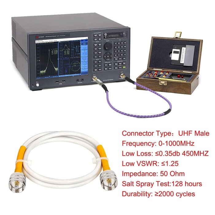 MOOKEERF RG8x Jumper Cable 3ft, PL259 Jumper Cable,CB Coax Cable 50 Ohm,UHF PL259 Male to Male Low Loss CB Antenna Cable for CB Radio,HAM Radio, VHF Radio, SWR Meter, Antenna Analyzer